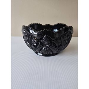 Tiara Indiana Glass Bowl Black Vintage